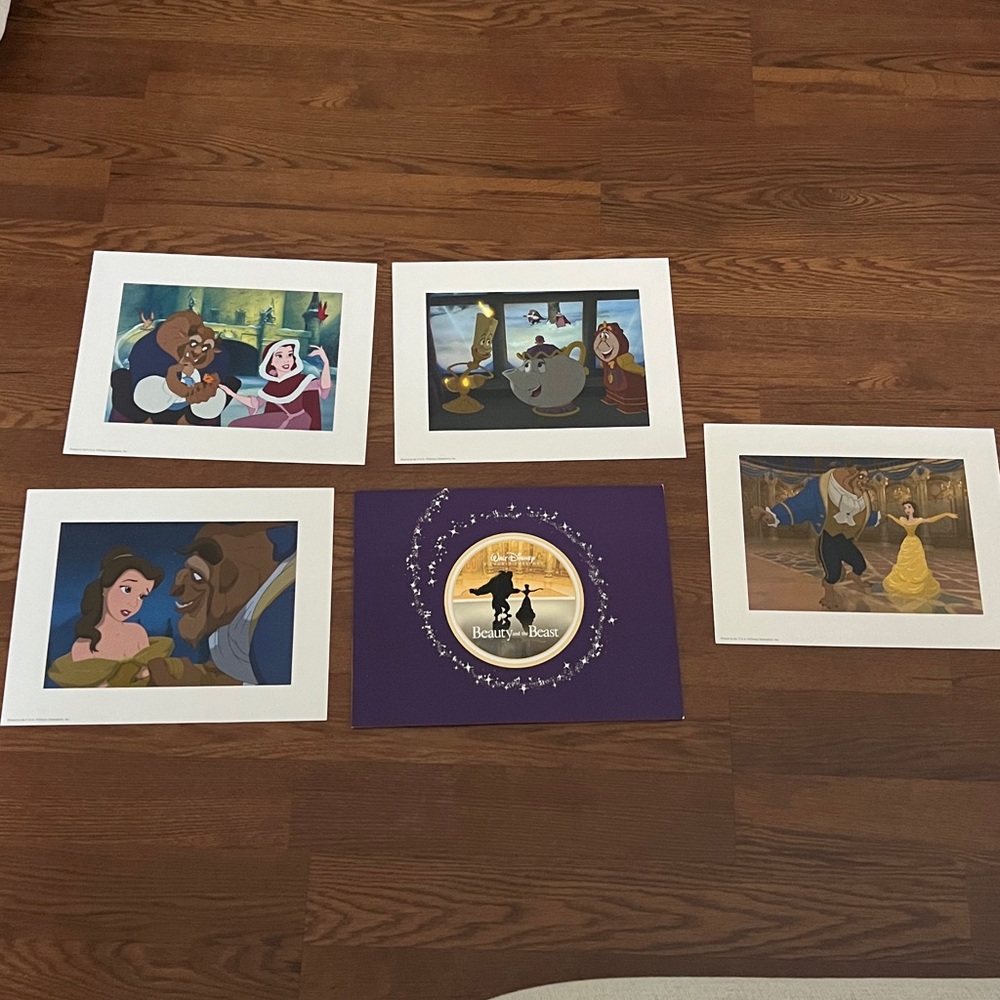 Disney Beauty and the Beast 2002 Exclusive 4 lithograph portfolio